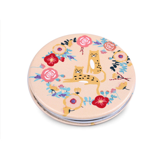 Cosmetic pocket mirror, animals - Blue-violet (1 Piece) Cosmetic pocket mirror, animals - Blue-violet (1 Piece)