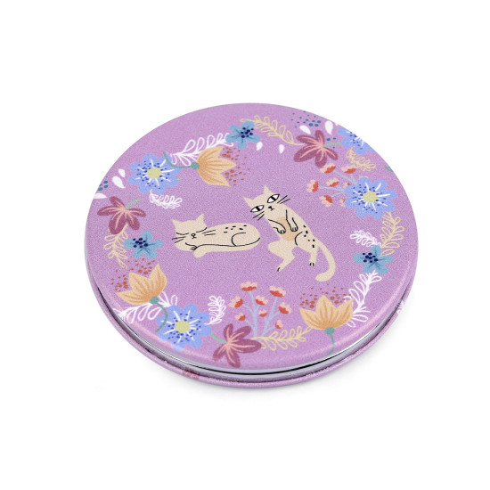 Cosmetic pocket mirror, animals - Blue-violet (1 Piece) Cosmetic pocket mirror, animals - Blue-violet (1 Piece)
