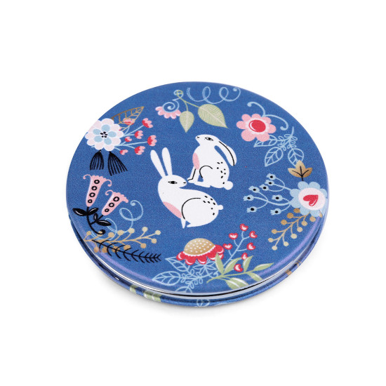 Cosmetic pocket mirror, animals - Blue-violet (1 Piece) Cosmetic pocket mirror, animals - Blue-violet (1 Piece)