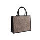 Jute shopping tote bag with chevron pattern 42x33 cm - Natural burlap (3 Pieces) Jute shopping tote bag with chevron pattern 42x33 cm - Natural burlap (3 Pieces)
