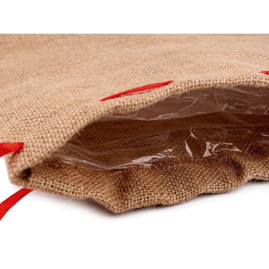 Bolsa de regalo con cinta 25x30 cm, yute, con lámina impermeable - Arpillera natural (1 Pieza) Bolsa de regalo con cinta 25x30 cm, yute, con lámina impermeable - Arpillera natural (1 Pieza)