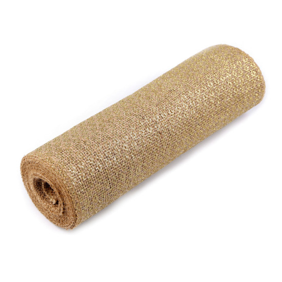 Naturalna juta z lureksem szerokość 30 cm - Płowy naturalny (5 Metry) Naturalna juta z lureksem szerokość 30 cm - Płowy naturalny (5 Metry)