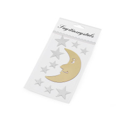Self-adhesive mirrors hearts, stars - As pictured (1 Card)