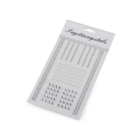 Self-adhesive rhinestones and pearl beads on an adhesive strip - Crystal (1 Card) Self-adhesive rhinestones and pearl beads on an adhesive strip - Crystal (1 Card)