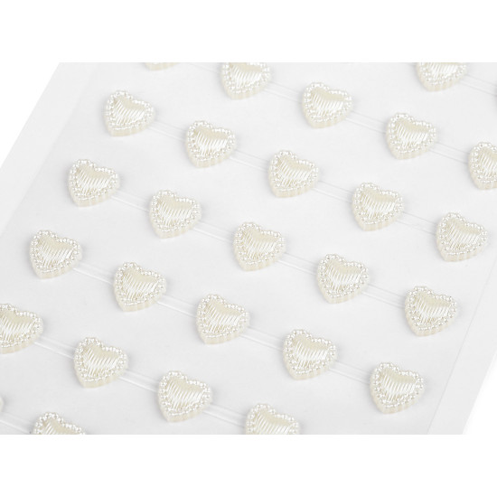 Self-adhesive heart on an adhesive strip - Pearl (1 Card) Self-adhesive heart on an adhesive strip - Pearl (1 Card)