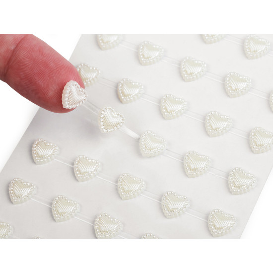 Self-adhesive heart on an adhesive strip - Pearl (1 Card) Self-adhesive heart on an adhesive strip - Pearl (1 Card)