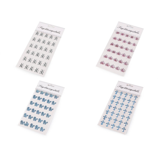 Self-adhesive decorations on an adhesive strip - Crystal (12 Cards) Self-adhesive decorations on an adhesive strip - Crystal (12 Cards)
