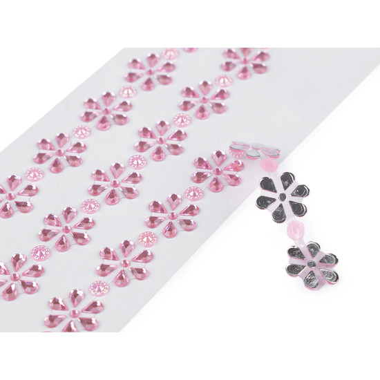 Self-adhesive flowers on an adhesive strip - Light pink (1 Card) Self-adhesive flowers on an adhesive strip - Light pink (1 Card)