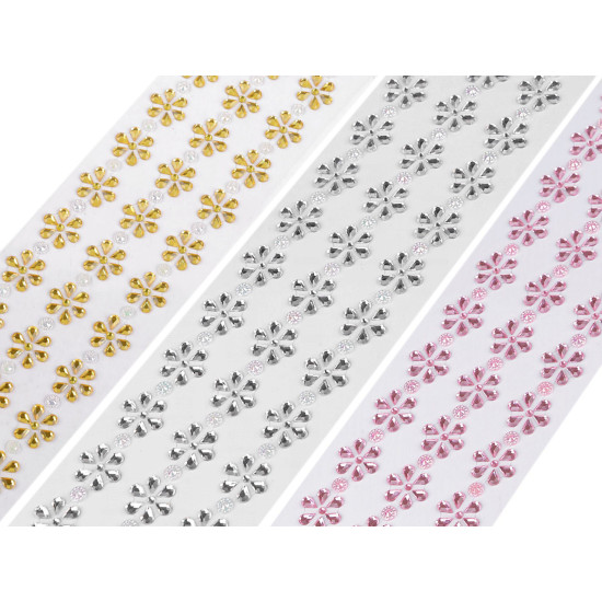 Self-adhesive flowers on an adhesive strip - Light pink (1 Card) Self-adhesive flowers on an adhesive strip - Light pink (1 Card)