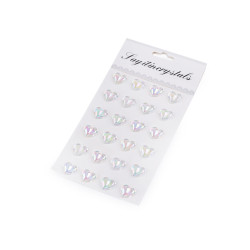 Self-adhesive heart on adhesive strip ab effect - Crystal ab (1 Card)