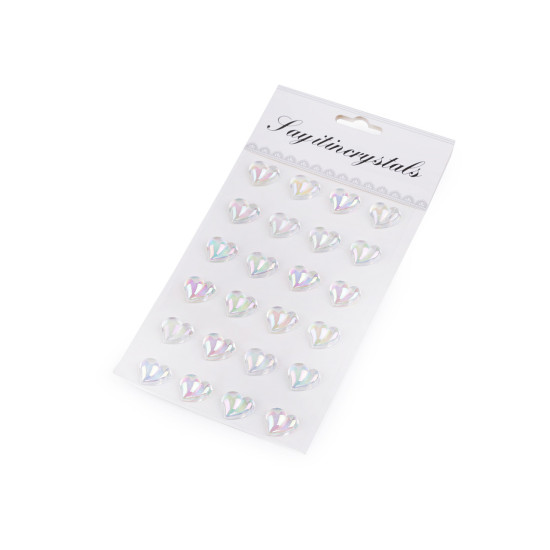 Self-adhesive heart on adhesive strip ab effect - Crystal ab (1 Card) Self-adhesive heart on adhesive strip ab effect - Crystal ab (1 Card)