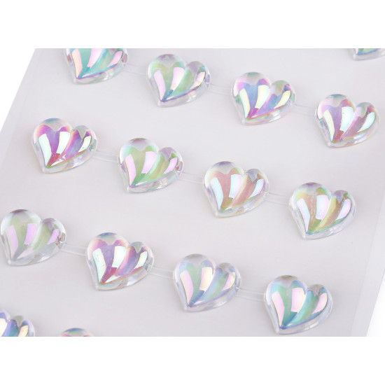 Self-adhesive heart on adhesive strip ab effect - Crystal ab (1 Card) Self-adhesive heart on adhesive strip ab effect - Crystal ab (1 Card)