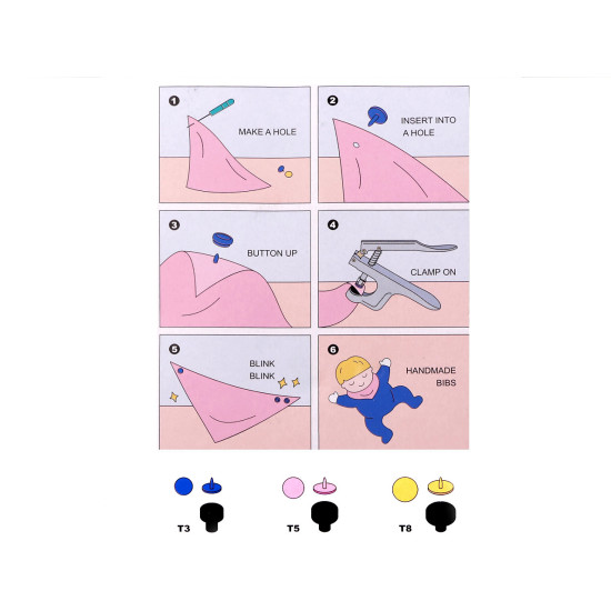 Alicates manuales para broches de plástico - Rosa claro (1 Juego) Alicates manuales para broches de plástico - Rosa claro (1 Juego)