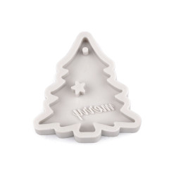 Silicone casting mold - christmas tree - Very light grey (1 Piece)