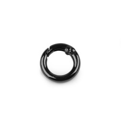 Karabińczyk okrągły / kółko na klucze ø13 mm - Czarny nikiel (10 Sztuki)