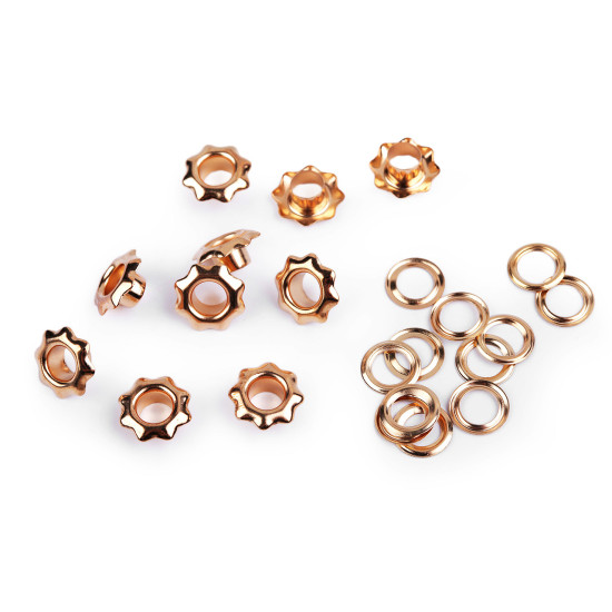 Eyelets / grommets with washer, inner ø5 mm / outer ø11 mm, flower - Nickel (300 Pairs) Eyelets / grommets with washer, inner ø5 mm / outer ø11 mm, flower - Nickel (300 Pairs)