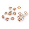 Ocheti floare  interior ø5 mm / exterior ø11 mm - Auriu rose (300 Perechi)