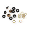 Ocheti floare  interior ø5 mm / exterior ø11 mm - Negru (50 Perechi)
