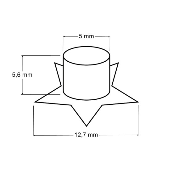 Eyelets / grommets with washer, inner ø5 mm / outer ø12.7 mm, star - Nickel (300 Pairs) Eyelets / grommets with washer, inner ø5 mm / outer ø12.7 mm, star - Nickel (300 Pairs)
