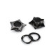 Eyelets / grommets with washer, inner ø5 mm / outer ø12.7 mm, star - Nickel (300 Pairs) Eyelets / grommets with washer, inner ø5 mm / outer ø12.7 mm, star - Nickel (300 Pairs)