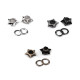 Eyelets / grommets with washer, inner ø5 mm / outer ø12.7 mm, star - Nickel (300 Pairs) Eyelets / grommets with washer, inner ø5 mm / outer ø12.7 mm, star - Nickel (300 Pairs)