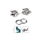 Eyelets / grommets with washer, inner ø5 mm / outer ø12.7 mm, star - Nickel (300 Pairs) Eyelets / grommets with washer, inner ø5 mm / outer ø12.7 mm, star - Nickel (300 Pairs)