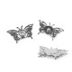 Decorative snaps / snap buttons, butterfly - Nickel (20 Pairs)