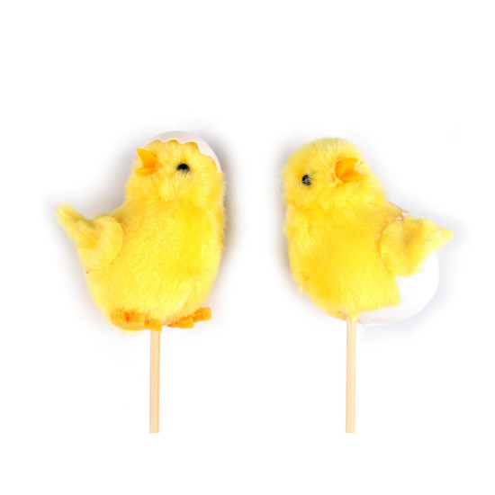 Easter chick picks  / spring chick on stick - Yellow (2 Pieces)