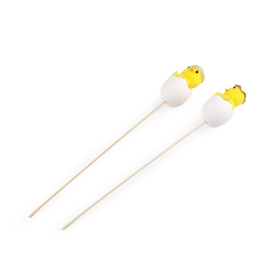 Easter chick picks  / spring chick on stick - Yellow (2 Pieces)
