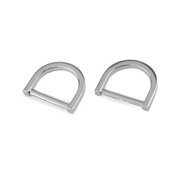 Anneau en d pour vêtements et accessoires, largeur 20 mm - Nickel (10 Pièces)