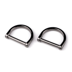 Anneau en d pour vêtements et accessoires, largeur 25 mm - Nickel noir (1 Pièce)