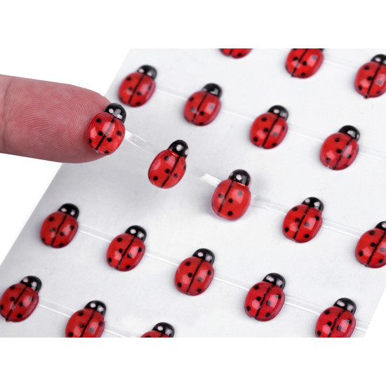 Self-adhesive ladybugs on an adhesive strip - Red (1 Card) Self-adhesive ladybugs on an adhesive strip - Red (1 Card)