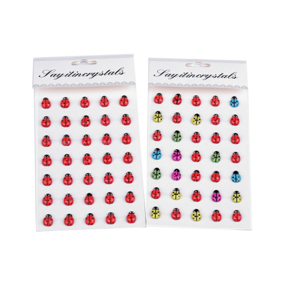 Self-adhesive ladybugs on an adhesive strip - Red (1 Card) Self-adhesive ladybugs on an adhesive strip - Red (1 Card)