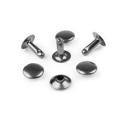 Cap rivet / tubular metal studs ø12 mm - Black nickel (1000 Pairs)
