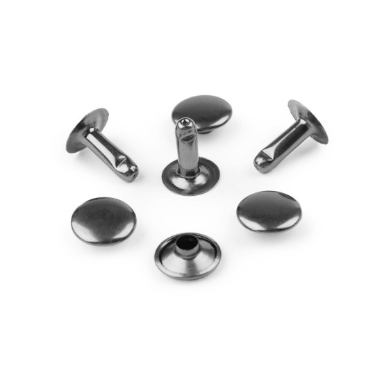 Cap rivet / tubular metal studs ø12 mm - Nickel (200 Pairs) Cap rivet / tubular metal studs ø12 mm - Nickel (200 Pairs)