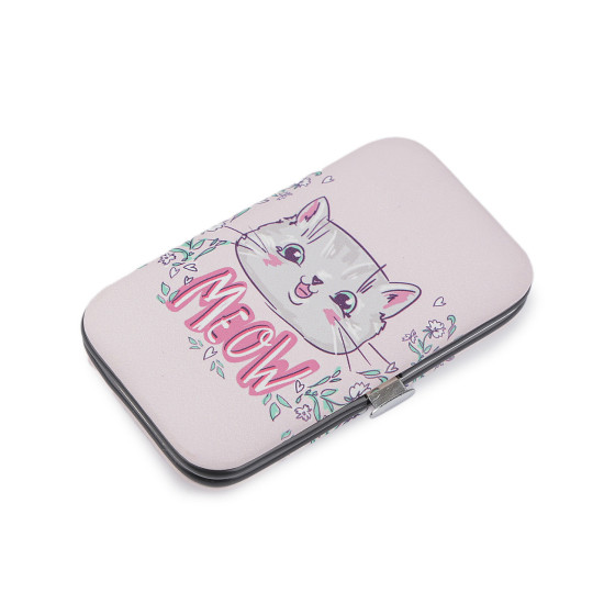 Astuccio per manicure, motivo: gatto - Luce di corallo (1 Pezzo) Astuccio per manicure, motivo: gatto - Luce di corallo (1 Pezzo)