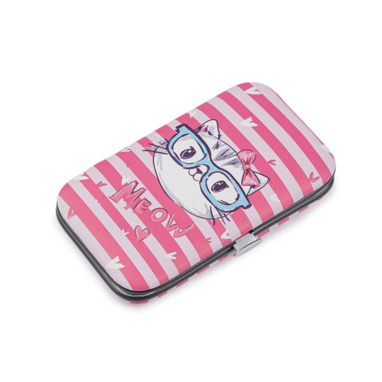 Astuccio per manicure, motivo: gatto - Luce di corallo (1 Pezzo) Astuccio per manicure, motivo: gatto - Luce di corallo (1 Pezzo)
