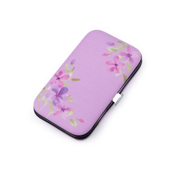 Astuccio per manicure, motivo: fiori - Lilla viola (1 Pezzo)