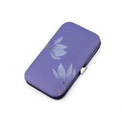 Astuccio per manicure, motivo: fiori - Viola (1 Pezzo)