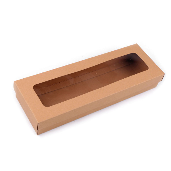 Paper box with see-through window - Natural brown (30 Pieces) Paper box with see-through window - Natural brown (30 Pieces)