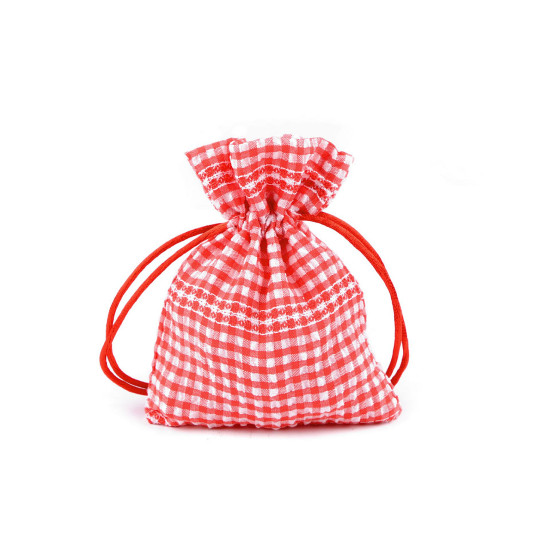 Checkered gift bag 10x13 cm - Lightbeige (1 Piece)