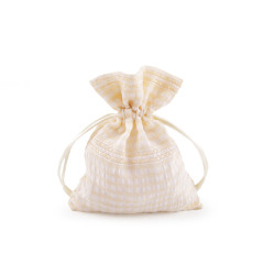 Checkered gift bag 10x13 cm - Lightbeige (1 Piece)