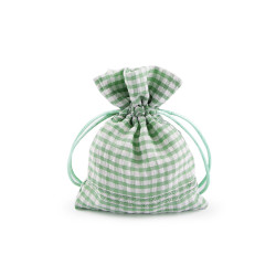 Checkered gift bag 10x13 cm - Pastel green light (1 Piece)