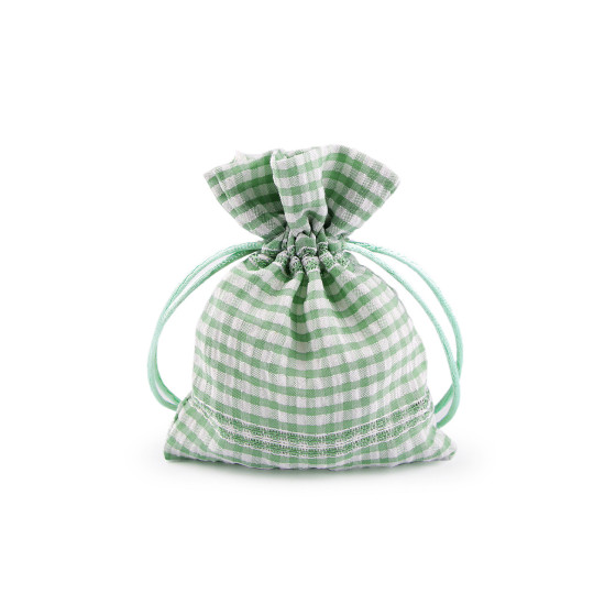 Checkered gift bag 10x13 cm - Lightbeige (1 Piece)