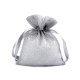 Woreczek podarunkowy 10x13 cm organza z brokatem - Srebrny jasny (10 Sztuki) Woreczek podarunkowy 10x13 cm organza z brokatem - Srebrny jasny (10 Sztuki)