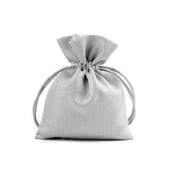 Geschenkbeutel 10 x 13 cm satin mit lurex - Hell-grau (1 Stück) Geschenkbeutel 10 x 13 cm satin mit lurex - Hell-grau (1 Stück)