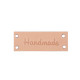 Bőr dísz címke / handmade, with love 16x44 mm - Barna (1 Darab) Bőr dísz címke / handmade, with love 16x44 mm - Barna (1 Darab)