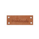 Bőr dísz címke / handmade, with love 16x44 mm - Barna (1 Darab) Bőr dísz címke / handmade, with love 16x44 mm - Barna (1 Darab)