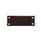 Bőr dísz címke / handmade, with love 16x44 mm - Barna (1 Darab)