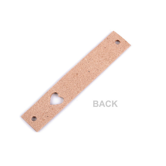 Bőr szív alakú cimke 12x70 mm - Barna (1 Darab) Bőr szív alakú cimke 12x70 mm - Barna (1 Darab)